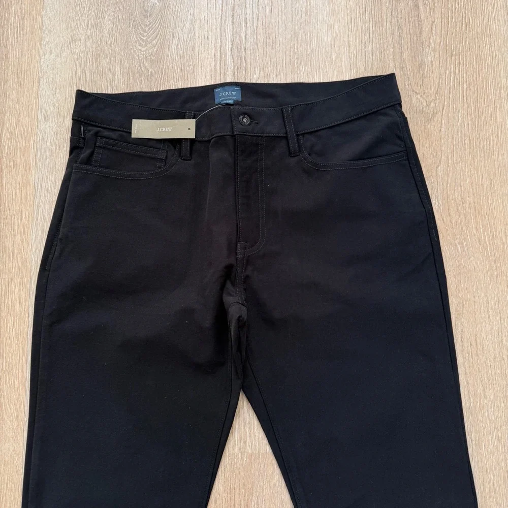 J.Crew 770 Straight-Fit Tech Pant Mens 34x30 Black Stretch 5-Pocket BW477 NWT